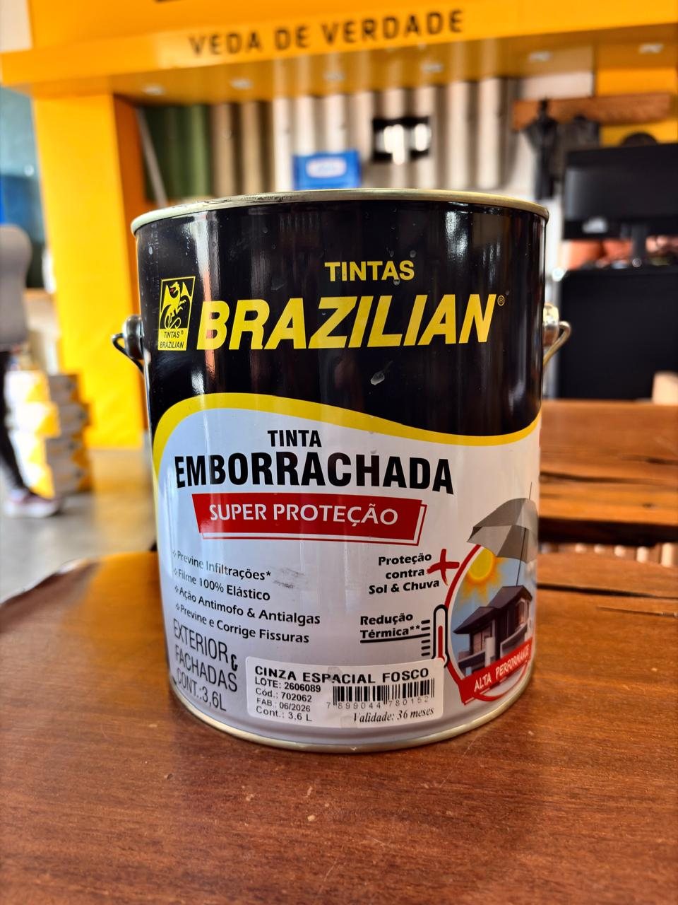 Tinta Emborrachada Brazilian Color Super Proteção Cinza Espacial 3,6L